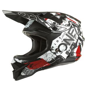 Oneal 3Series Scarz V.22 Motocross Helm Farbe: Schwarz/Weiß/Rot, Grösse: M (57/58)