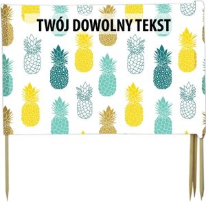 PARAWAN PLAŻOWY Kolorowe ananasy z indywidualnym napisem 5 PANELI 33.5