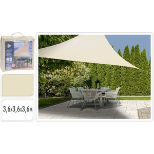 Ambiance Sonnensegel Sonnenschutz Gartensegel + 3,6 m Befestigungsschnüre CREMEFARBEN dreieckig