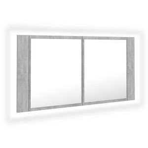 vidaXL LED koupelnová zrcadlová skříňka Concrete Grey 90x12x45 cm Akryl