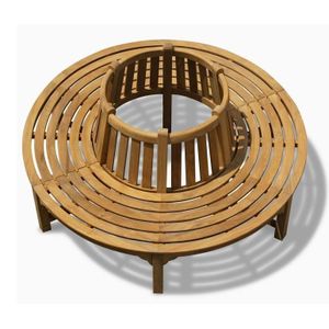 Stromová lavička Fermo s opěradlem z teakového masivu - Vnější rozměry: 150 cm - Model: 360°