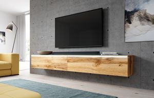 TV Lowboard BARGO Schrank Fernsehschrank hängend 200 cm modern  mit LED Eiche Wotan / Wotan