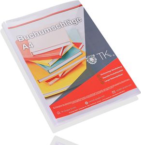 10x Buchumschlag - transparent klar DINA4 - für Bücher, Hefte, Buchhülle & Buchschoner & Hefthülle als Schutz /Heftumschlag für Schule & Büro (x10)