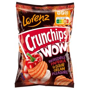 Lorenz Crunchips WOW Paprika und Sour Cream geriffelte Chips 110g