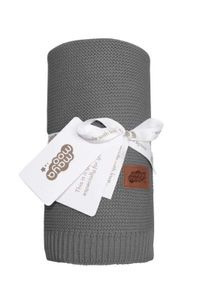 DETEXPOL Pletená deka do kočíka bavlna bambus tmavosivá  Bavlna, Bambus, 80/100 cm