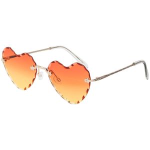 Damen Sonnenbrille Herz Form Designer 80er Modern Urlaub Sommer Strand 30564 Rot-Weiß