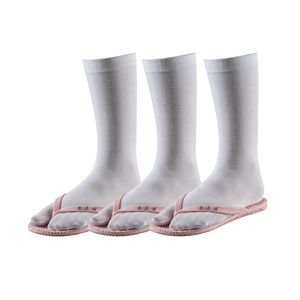 FussFreunde 3 Paar Zwei-Zehen-Socken, Bambussocken, Sandalen-Socken, Tabi Socken, Weiß
