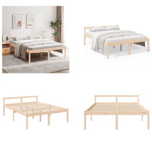 vidaXL Seniorenbett 150x200 cm Massivholz Kiefer - Seniorenbett - Seniorenbetten - Bett Senioren - Betten Senioren