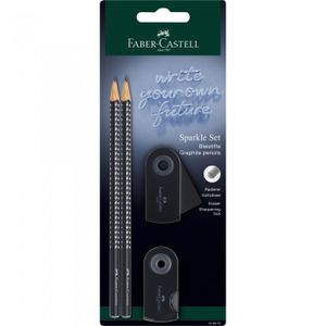 FABER-CASTELL Schreibset GRIP SPARKLE schwarz