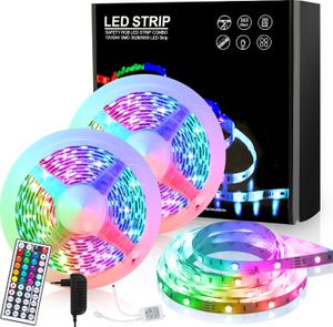 Jayseuw 10M LED Streifen LED Strip Lichtstreifen RGB Band Leiste SMD5050 Weihnachten Party Bar Lichtband Lichtleiste Beleuchtung 44 Tasten Fernbedienung