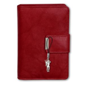 Money Maker Pravá kožená dámska peňaženka s RFID ochranou Červená peňaženka 9x3x13 OPJ701R