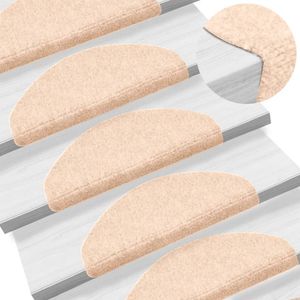 vidaXL 15-dielne samolepiace rohože na schody, netkané 65x21x4cm krémové vidaXL 15-dielne samolepiace rohože na schody, netkané 65x21x4cm krémové
