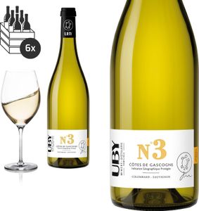 6er Karton 2023 Uby N° 3 Colombard - Sauvignon von Domaine d'Uby - Weißwein