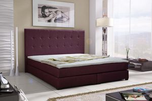 MOB, Manželská posteľ Boxspring 160 cm - Caserta (fialová) (s matracmi)