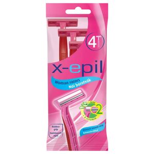 X-Epil - jednorazová dámska dvojčepeľová - holiaci strojček (4 ks)