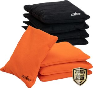 2x4 Cornhole Bags - Kunststoffgranulat - Wicked Wood - Orange & Schwarz