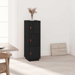 vidaXL Highboard Schwarz 34x40x108,5 cm Massivholz Kiefer