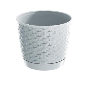 doniczka 16cm RATOLLA ROUND DRLO165-S449 biały plastik PROSPERPLAST