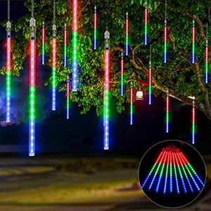 288 LED Eiszapfen Lichterkette Meteorschauer Regen Lichter Innen Außen Garten Weihnachten Deko, Bunt, 50cm