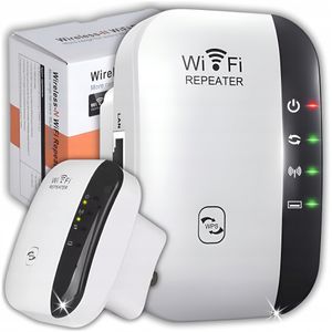 WZMACNIACZ SYGNAŁU WIFI MOCNY ZASIĘG 300 Mb/s REPEATER 2 TRYBY FUNKCJA WPS