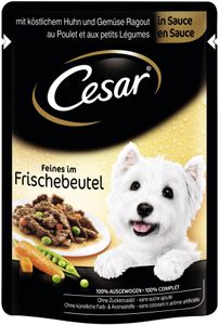 Cesar Feines im Frischebeutel Huhn & Gemüse Ragout in Sauce (100 g)