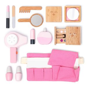 UMU® Holz Kosmetikkoffer Kinder Kosmetik Spielset 12 STK - Rollenspielzeug für Mädchen im Alter von 2, 3, 4, 5 Jahren