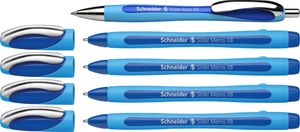 Schneider 150275 Slider Memo XB und Slider Rave XB Kugelschreiber (mit Etui, Schreibfarbe: blau) 4+1 Stück