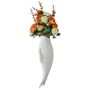 Wandvase kreative dreidimensionale Fischform Blumenbehälter Haushaltswaren-C