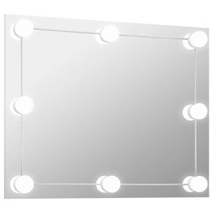 vidaXL Nástenné zrkadlo bez rámu s LED osvetlením Obdĺžnikové sklo