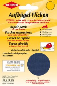 KLEIBER Zephir-Aufbügel-Flicken 400 x 120 mm dunkelblau