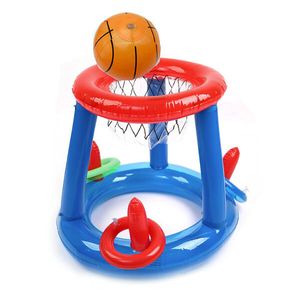 Aufblasbarer Pool-Basketballkorb, mit Ball und Ringen, Wasserspiel für Kinder, für Wasserbasketball, 60cm Durchmesser - Ringy