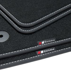 Exclusive Design Fußmatten für Skoda Octavia 3 III Bj. 2013-2020, Naht:Silber
