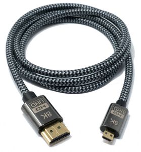 HDMI 2.1 Kabel 1 m 8K Ultra HD Stecker zu Micro Stecker Adapter in Schwarz