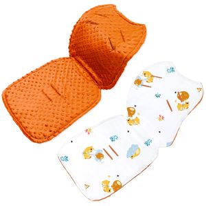 Sitzauflage Kinderwagen Buggy Einlage - Sitzeinlage für Kindersitz Auflage atmungsaktiv universal 75 x 35 cm Minky Pumpkin Teddybären