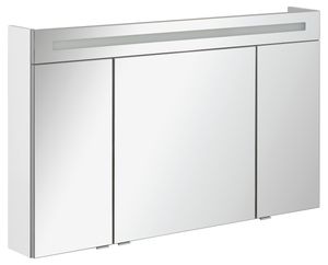 FACKELMANN Spiegelschrank B.CLEVER / dreitürig / Spiegelschrank mit gedämpften Scharnieren / Maße (B x H x T): ca. 120 x 71 x 16 cm / hochwertiger Spiegelschrank / Möbel fürs WC und Bad / Korpus: Weiß