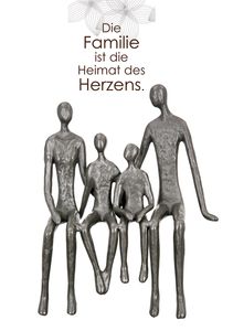 GILDE Skulptur Familie - braun-bronze - H. 23cm x B. 17cm