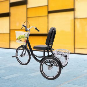 Dreirad für Erwachsene, 135x66x95CM Dreirad für Ältere, 3-Rad-Fahrräder mit Körben für Senioren