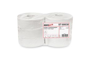 SemyTop 6x Jumbo Toilettenpapier Großrollen aus recycling Material | 2-lagig, Fabe rec.weiß,  Ø28cm