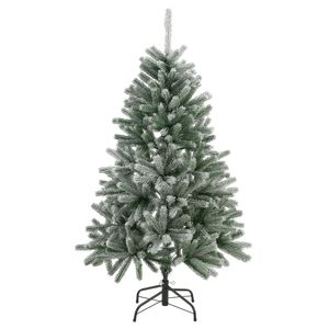 Juskys Künstlicher Weihnachtsbaum Talvi 140 cm mit Schnee & Metall Ständer, naturgetreu, einfacher Aufbau, Tannenbaum Christbaum Weihnachtsdeko künstlich