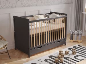 Babybett Gitterbett mit Schublade und Aloe Vera Matratze 120 x 60 cm + Sicherheitsbarriere Babybett Gitterbett mit Schublade und Aloe Vera Matratze 120 x 60 cm + Sicherheitsbarriere