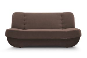 Sofa mit Schlaffunktion und Bettkasten, Polstersofa, Kippsofa Couch für Wohnzimmer Federkern Schlafsofa Clic-Clack, Sofagarnitur - PAFOS (SORO 28 - Braun)