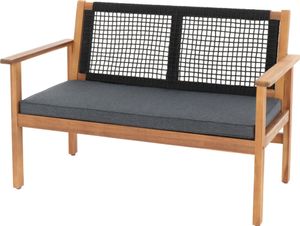 di volio Gartenbank Teracina - schwarz, 120 cm, aus em Akazienholz, wetterfest & bequem, für Garten, Balkon und Terrasse