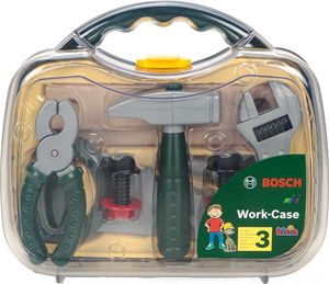 Bosch Spielzeug Werkzeugkoffer Set Kinder Werkzeug Werkzeugkasten mir Hammer, Säge, Zange und Schrauben