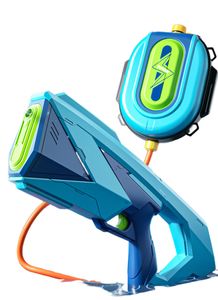 Pool-Party, elektrische wasserabsorbierende Wasserpistole, Hochdruckstrahl-Wasserkampf, Strand im Freien, elektrischer Rucksack, Wasserpistolen-Spielzeug (blau)
