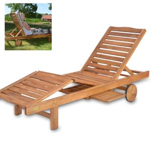 HECHT Resort A Gartenliege Holz aus Akazienholz | mit 2 Tische | 185 x 60 x 31 cm | Ergonomisch HECHT Resort A Gartenliege Holz aus Akazienholz | mit 2 Tische | 185 x 60 x 31 cm | Ergonomisch
