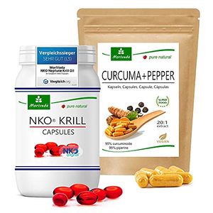 Moriveda Produktpaket Herz- Kreislaufsystem je 90 Kapseln Curcuma+Pepper, NKO Krillöl