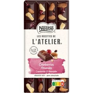 L'Atelier hořká čokoláda 170 g mandle, brusinky/brusinky
