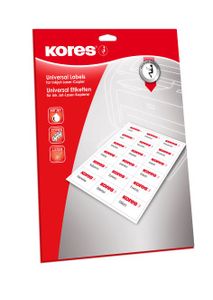 Kores Universal Etiketten 48,5 x 25,4 mm weiß 1.000 Etiketten auf 25 Blatt