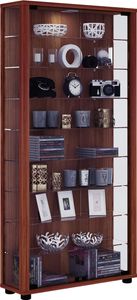 VCM Holz Glas Vitrine Sammelvitrine Glasvitrine Schaukasten Standvitrine Lumo Maxi Kern-Nussbaum
