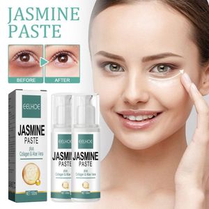 2 Stück Jasminsalbe Augencreme gegen Augenringe und Augenschatten, Jasmin Salbe Augencreme Mit Collagen Und Aloe Vera 100ml*2
